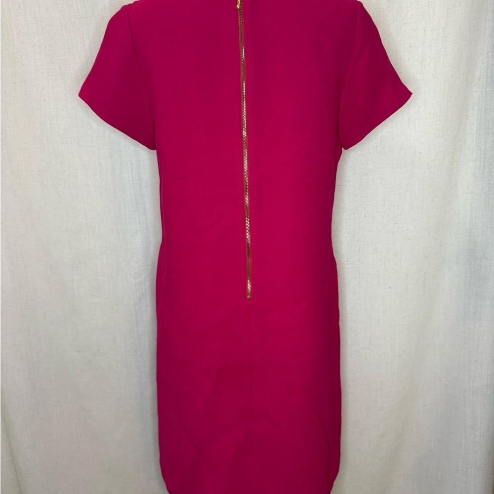 Kate Spade Hot Pink Shift Dress Size M Short Sleeve Pocket Detail Classic - Picture 2 of 9